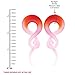 BodyJ4You 2PC Glass Ear Tapers Plugs 0G Red Pink Swirl Spiral Gauges Piercing Jewelry Set