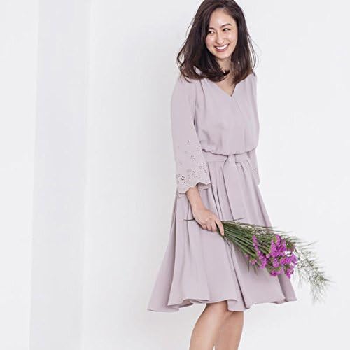 Amazon Co Jp ミューズ リファインド クローズ Mew S Refined Clothes 袖刺繍とろみワンピース ラベンダー M 服 ファッション小物