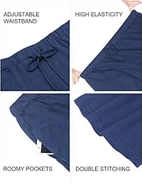 WEWINK CUKOO - Pijama capri para mujer, 100% algodón, con bolsillos