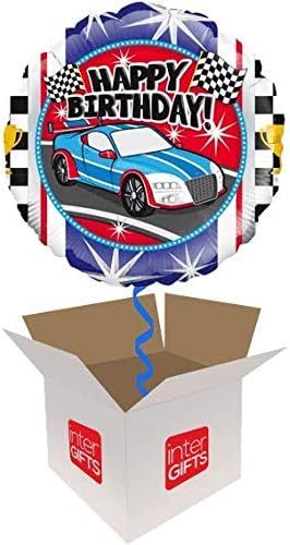 InterBalloon Helium Inflated Sports Car Birthday Balloon Delivered in a Box