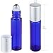 Auperwel DorisMax Blue Glass Bottles,Essential Oil Bottles with Roller Balls and Silver Cap with 3X Dropper Include,10ml(6Pack)