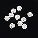 JOVANA Silver Rose Flower 10 Pieces Silver 3d Alloy Nail Art Slices Glitters DIY Decorations