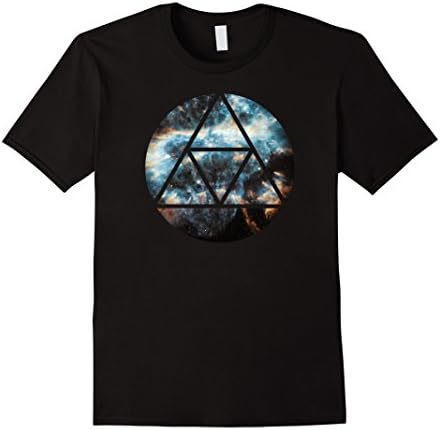 Mens Triangle Circle Universe Outer Space Bright Nebula T-Shirt Small Black