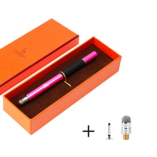Healcity Premium Capacitive Stylus Pen,Disc & Fiber Tip 2 in 1 Series,Fine Point Stylus Tip,High Sensitivity & Precision,Universal on iPhone/ iPad/ Tablet/laptop and other Touchscreens (Red)