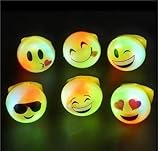 Flashing LED Light Up Toys, Emoji Rings, 24 -Pack, 2 Dozens
