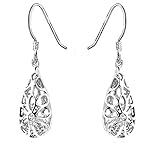 Vintage Tear Drop Dangle Earrings for Women, 925 Sterling Silver 5A Zirconia, Mother's Day Gift for Women