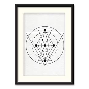 Black Paper Framed Canvas Wall Art for Living Room, Bedroom Abstract Geometric Canvas Prints for Home Decoration Ready to Hanging - 23x31 inches