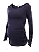 Ecavus Women's Maternity Tops Long Sleeve Clothes Flattering Side Ruched Pregnancy T-Shirt