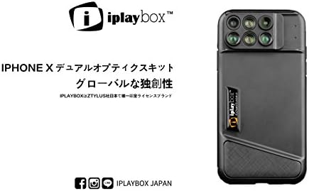 iPhone X 6-in-1 Lens kit - Iplaybox - 6 in 1 Dual Optics Lens System (Fisheye, Telephoto, Wide-angle, Macro and Super Macro), Double Layer Protection (Black)