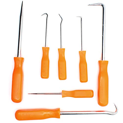 Katzco 7 Piece Hook and Pick Set Cotter Pin Puller Straight, Angled