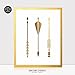 Three Arrows Foil Print Tribal Aztec Bohemian Boho Chic Decor Metallic Poster Modern Wall Art 5 inches x 7 inches