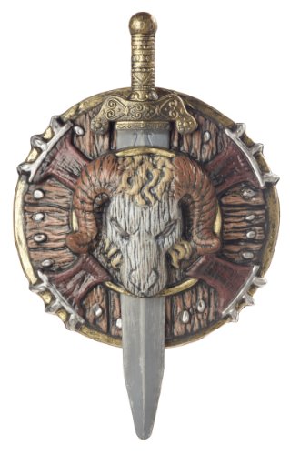Awesome Barbarian Combat Costume Ram Shield/Sword Set