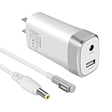 ICALLA 45W Mini Charger for MacBook Air 11 13 inch 1st-Gen L-Tip Apple MAC Power Charger Adapter - Lightweight & Portable & High efficient- One Extra USB Port Design