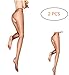 Kffyeye Sheer Pantyhose High Waist Open Crotch Tights Shiny Silk Stockings, Ultra Shimmery Plus Footed 30D Tights (2pcs Coffee)