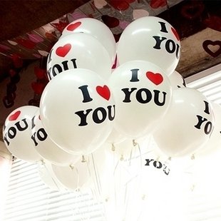 "i love you" 12 inch natural latex balloons for party d…