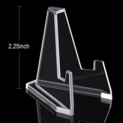 Boao 12 Packs Mini Clear Acrylic Easel Stands Card Stands for Display