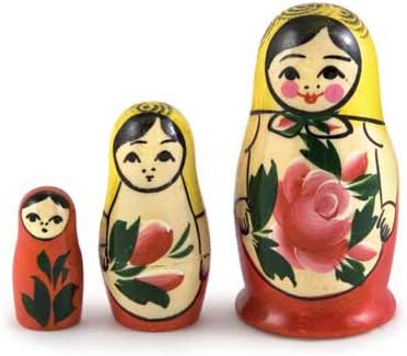 Nesting Doll (Matryoshka) "Semyonov's" Russian Traditional Souvenir, 3 Pcs
