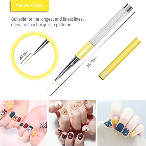 image for Ahier 4PCS Nail Art Liner Brushes, UV Gel Painting Nail Design Brush P