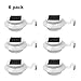 Miyole 6 Pack Solar Powered Gutter Lights Waterproof Outdoor Dusk to Dawn 3 LED Deck Fence Wall Stair Step and Yard Cool White LED Eaves Garden Landscape Pathway