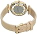Burgi Swarovski Crystal Studded Watch - 4 Genuine Diamond Markers, See Through and Sunray Dial On Cream Satin Over Leather Women’s Watch - BUR104