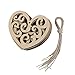 NUOLUX Heart Shaped Wooden Hanging Ornament Decoration with String 10pcs