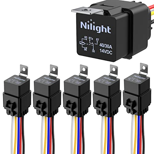 Nilight 50044R 5 Pack Waterproof 40/30 AMP Heavy