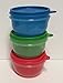 Tupperware Ideal Little Bowl Set of 3 in Green, Red, Blue