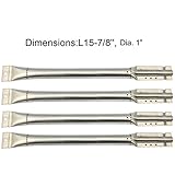 Grill Valueparts RE5591GB (4-pack) Stainless Steel Pipe Burner Replacement For Charbroil, Kenmore, Thermos, Aussie (Dims: 15 7/8