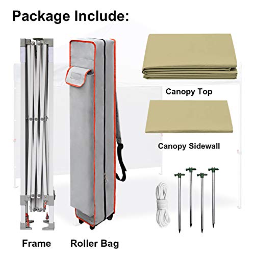 Eurmax USA Smart Durable Pop up Canopy Tent with 1 Sidewall 10'x10