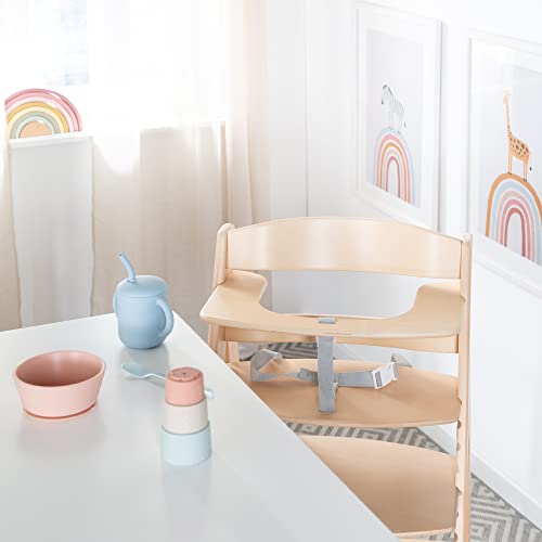 roba Sit Up Flex 2 in 1 Highchair, Adjustable Height, from 6 Months to 70 kg, with Footrest, Robust and Ergonomic, Natural Wood