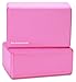 BalanceFrom GoYoga Set of 2 High Density Yoga Blocks, 9″x6″x4″ Each [Newest Version] (Pink)thumb 1