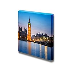 Beautiful Scenery of Big Ben and Houses of Parliament at Night London - Canvas Art Wall Art - 12" x 12"
