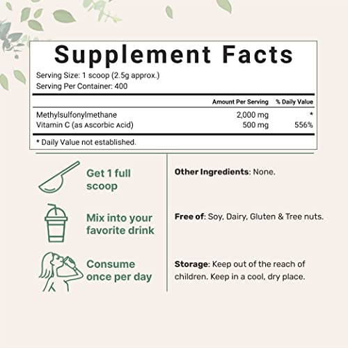 MSM(Methylsulfonylmethane) Powder,1 KG 2000mg Perserving, MSM Crystal