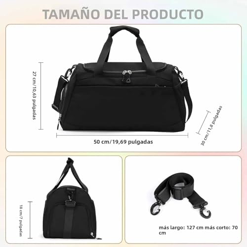 Bolso Deportivo Maletas para Gimnasio Fitness Viaje, Dry Wet Bolsa de Gimnasio Deportiva, Mochila Gran Capacidad Alta Durabilidad Plegable y Fácil de Llevar Uso Ideal Para Deportes y Viajes
