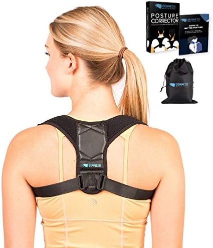 Posture Corrector for Men and Women - Adjustable Back Brace - Great for Back and Shoulder Support - Back Pain Relief - Comfortable Back Straightener with Carry Bag and Exercise eBook