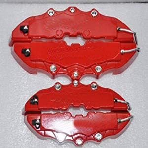 Set of 4 3D Red Brembo Style Rear&Font Universal Brake Caliper Cover for Mazda VW Benz Audi BMW Size Is:9.4488X2.4409 And 7.4803x2.0472 Inch