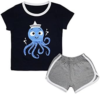 10STAR11 Boys 100% Cotton Soft Vivid Printing T-Shirt and Shorts Clothing Set