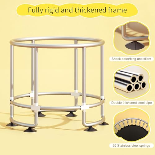 5-in-1 Toddler Trampoline for Kids, Upgrade 60"Trampoline for Toddler Indoor Outdoor, Trampoline with Safety Enclosure Net and Swing, Ocean ball, Children's sandbag