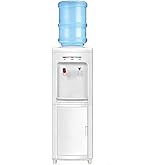 COSTWAY Top Loading Water Cooler Dispenser for 3-5 Gallon Bottle, Hot and Cold Water Cooler Dispenser with Storage Cabinet, C