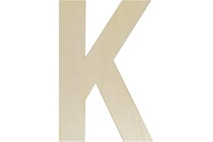 HONGMA Wooden Letters 12 Inch, Big Wooden Letter K Shapes Cutouts Blank Unfinished Large Wood Alphabet Letters for DIY Crafts Wall Decor Painting Wedding Birthday Party Decoration Room Home Decorations