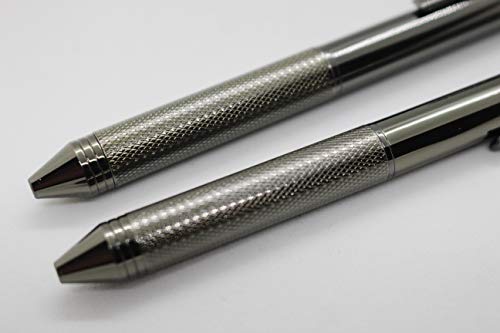 Metal 4 in 1 Multi-Function Pen 4 Colors Pen with 0.5mm Mechanical Pencil and Black/Red/Blue Ballpoint Pen in Gift Package (1PCS PACK, Gun black)