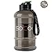 SOCOO Sport Water Bottle|1/3 Reusable Gallon Water Jug | 34oz/1.0 Litre Kids Water Bottle| Healthy Hydration Big Water Bottle|BPA Free|Leak-Proof Plastic Water Bottle (1.0L Clear Black)