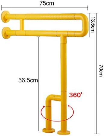 YAOHAOHAO Slip resistant bath rooms bath rooms handrail handrail control parapets of security to the wall the elderly disabled persons handrail shower safety bars (Size: 60 cm).