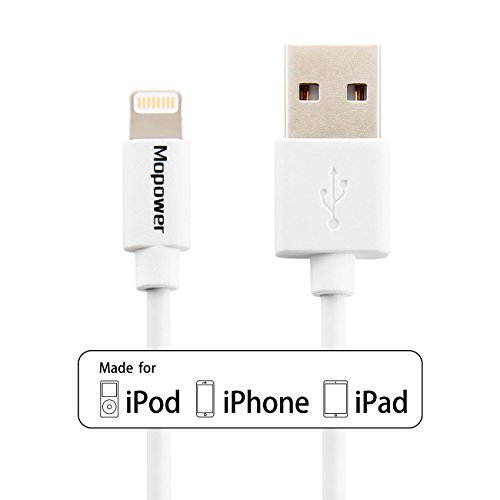 iPhone charger,[Apple MFi Certified] Mopower 3ft 8Pin Lightning Cable Cord for iPhone 6s Plus 6s 6 Plus 6 5s SE,iPad Pro,iPad Air 2, iPad mini 4 3,iPod touch 5th gen, iPod nano 7th gen White (1-PACK)