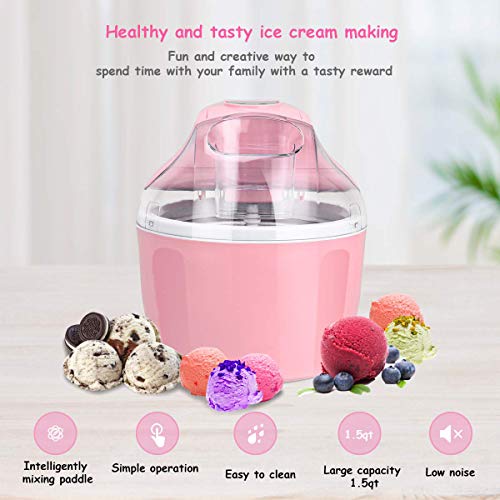 Costway Ice Cream Maker 1.5 Quart Automatic Macarons Color Ice Cream