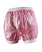 Haian Adult Incontinence Pull-on Plastic Comfort Pants (Medium, Transparent Pink)