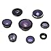 TEQSTONE 8-in-1 Clip-On Cell Phone Camera Lens Kit, 1 x 0.65X Macro& Wide Lens+ Fisheye Lens 180°+ Telephoto Lens 2X+ CPL Lens + Super Fisheye Lens 235°& 19X Macro Lens+ 0.4X Super Wide Angle Lens
