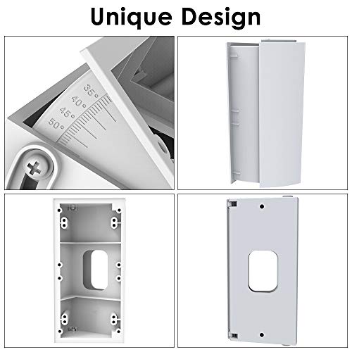 Adjustable Angle Mount Compatible Ring Video Doorbell 2 & Ring Wi-Fi Enabled Video Doorbell, QIBOX Wedge Kit/Angle Adapter/Mounting Plate/Bracket / Ring Corner Kit (ONLY for Ring 1st & 2nd)