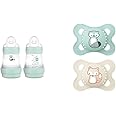 MAM Matte Easy Start Anti-Colic Baby Bottles, MAM Original Matte Baby Pacifier, Nipple Shape Helps Promote Healthy Oral Development, Boy, 0-6 (2 Count)