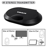 SIMOLIO 2 Channels IR Audio Transmitter, Wireless Infrared Sensor for Car DVD&TV&PC, IR Transmitter for Universal Car Wireless Headphone, AUX Jack, Car Cigar Lighter & AC Adapter Included SM-261A